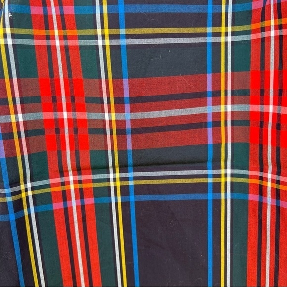 J. Crew Stewart Tartan Plaid Ruffle Collar Sleeveless Blouse Sz 2 NWT Red Black - Picture 6 of 10